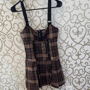 Current Mood Dolls Kill Checkered Dress with Dark Accents